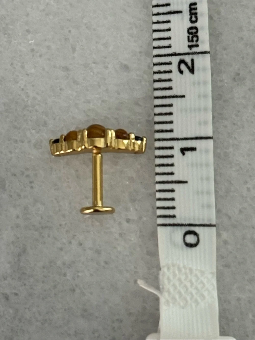 Gold Tiger Eye Gem Arch Cartilage Earring   Brand New